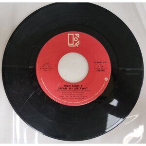 Record 45 RPM Vinyl Eddie Rabbitt Drivin' My Life Away/ Pretty Lady